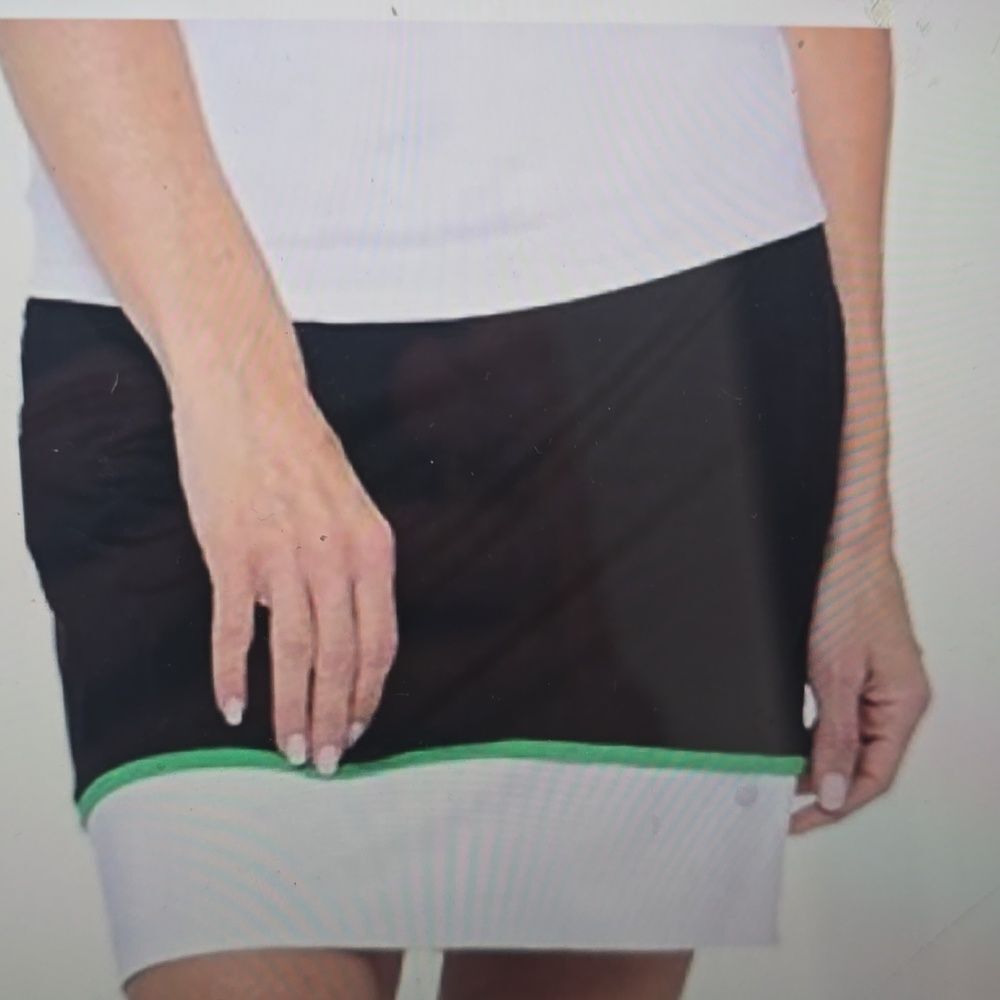 Belyn Key‎ Contrast Banded Skort Small Neon Green White Skirt Tennis Golf M